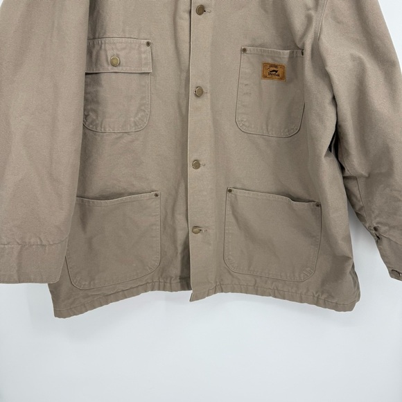 Vintage 90s Duxbak Canvas Chore Barn Jacket Coat Size XXL Tan Hunting Lined - Picture 3 of 11